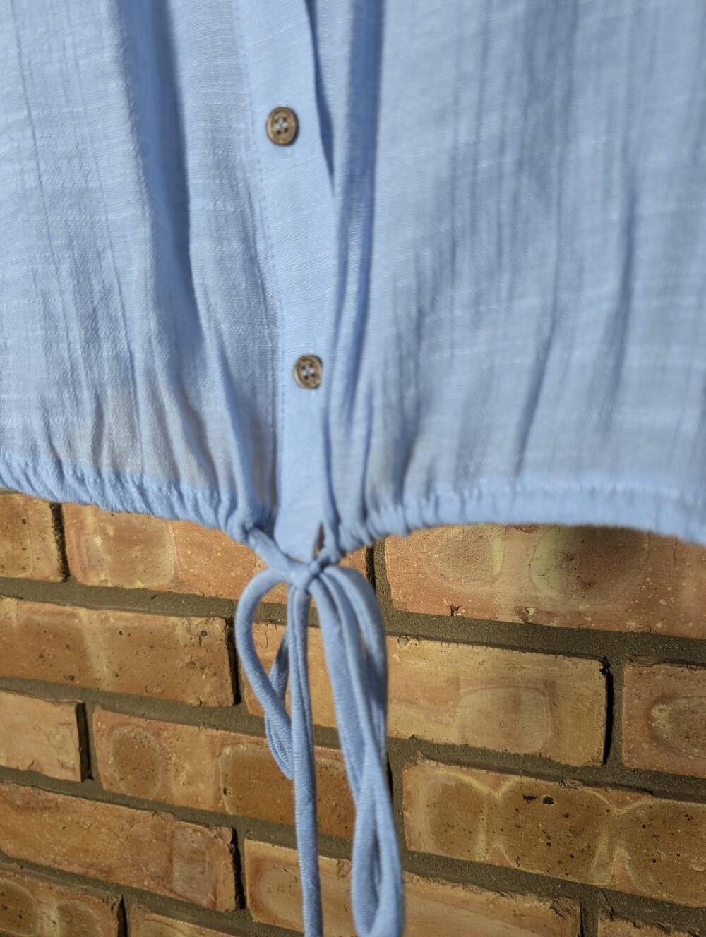 Ivy Ridge Light Blue Lace Button-Front Blouse - Picture 6 of 9